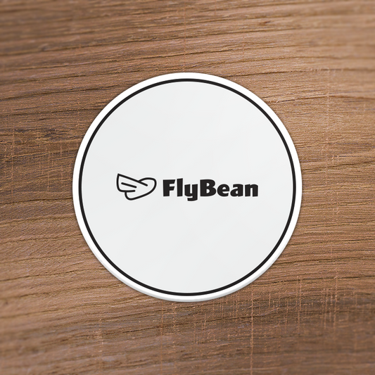 3" FlyBean Vinyl Floor Sticker (White)